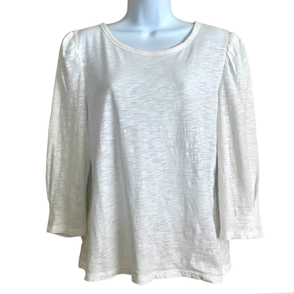 Ivory Basic Summer Cotton Shirt Large Casual  Breathable Summer Vacation Neutral